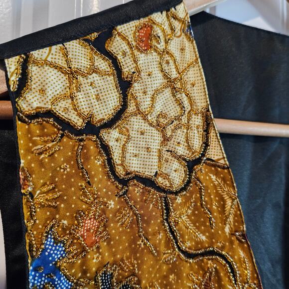 Vintage Beaded Vest Womens Medium Gold Embellished 90s Avant Garde Elegant Glam - Picture 6 of 11